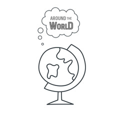 Globe vector hand drawn doodle style illustration