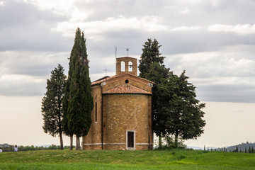chapel in Tuscany in Val di Orcia near Pienza 