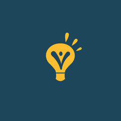 Inspiration, creative agency, innovation, energy, electric, designer, training, education web icon. Idea minimalistic vector logo. Vector lamp icon. Vector illustration, Graphic Editable Design.