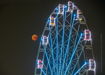 Lunar eclipse. Bloody Moon.