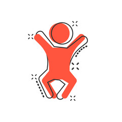 Vector cartoon baby icon in comic style. Child sign illustration pictogram. People business splash effect concept.