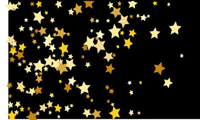 Abstract Background with Many Random Falling Golden Stars Confetti .