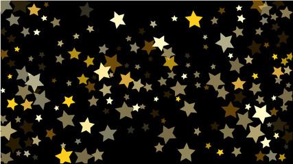 Abstract Background with Many Random Falling Golden Stars Confetti .