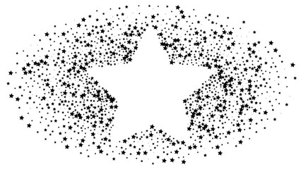 Abstract Background with Many Random Falling Golden Stars Confetti .