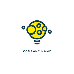 Inspiration, creative agency, innovation, energy, electric, designer, training, education web icon. Idea minimalistic vector logo. Vector lamp Template. Lamp icon.