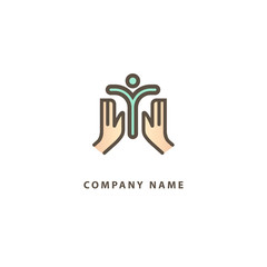 Abstract community logo icon vector design. Creative agency, social work, teamwork, business, advertising vector logo. Happy motivated people in colorful logo. Team web icon.