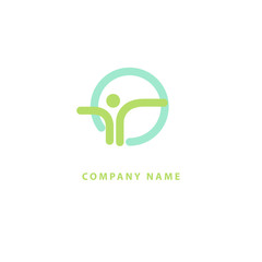 Abstract athlete logo vector design. Gym, sports games, fitness, business, trainer vector logo. Active person action logo. Fitness, sport web icon.