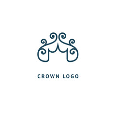 Abstract vetor crown logo vector design. Sign for beauty salon, elite accessories, jewelry, hotels, spa, wedding. Vintage decorative icon qween, king, princess.