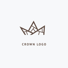 Abstract vetor crown logo vector design. Sign for beauty salon, elite accessories, jewelry, hotels, spa, wedding. Vintage decorative icon qween, king, princess.