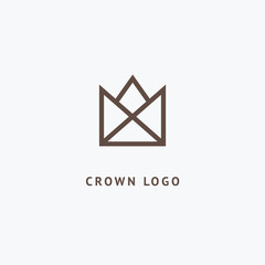 Fototapeta premium Abstract vetor crown logo vector design. Sign for beauty salon, elite accessories, jewelry, hotels, spa, wedding. Vintage decorative icon qween, king, princess.