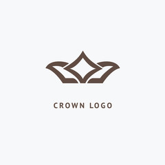Abstract vetor crown logo vector design. Sign for beauty salon, elite accessories, jewelry, hotels, spa, wedding. Vintage decorative icon qween, king, princess.