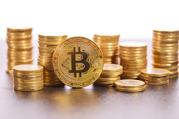 golden bitcoin, conceptual image for crypto currency