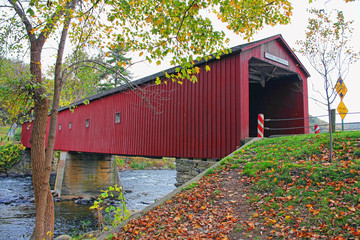 Old covered bridge in West Cornwall, Connecticut