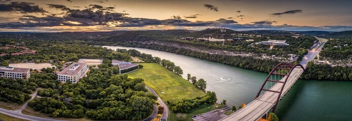 Austin, Texas 360 Bridge Sunset Panoramique