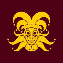 Joker Jester symbol in cap with bells