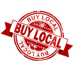 Buy local red vintage stamp