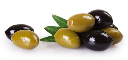 Green and black olives