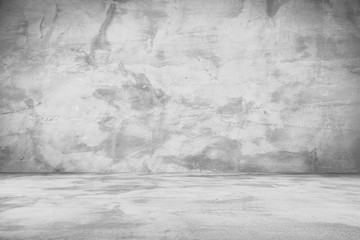 cement floor and wall backgrounds, dark room, interior.