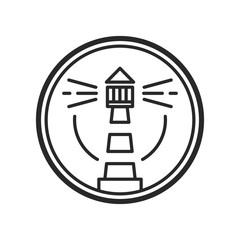 Lighthouse logo. Tower icon. Marine symbol. Vector eps 08.