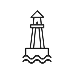 Lighthouse logo. Tower icon. Marine symbol. Vector eps 08.