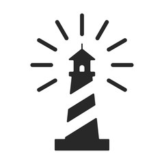 Lighthouse logo. Tower icon. Marine symbol. Vector eps 08.