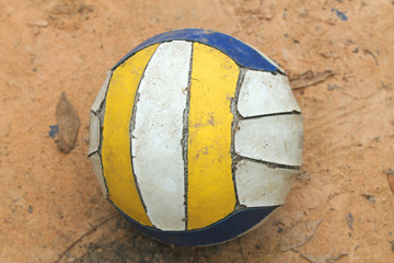 closeup old volleyball