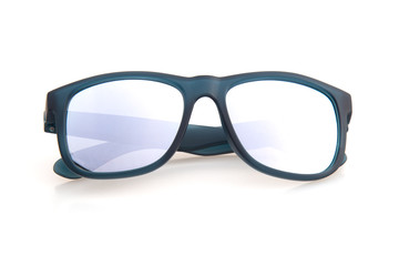 Fototapeta premium Sunglasses with Multicolor Mirror Lens isolated on white background.