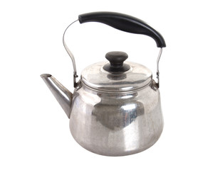 Classic old Kettle isolated on white background.