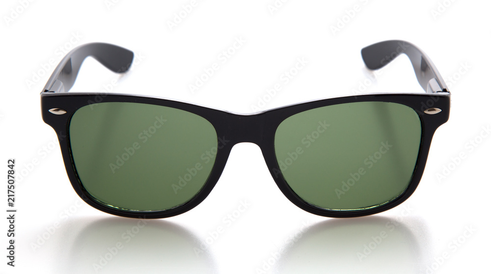 Poster cool sunglasses isolated on white background.