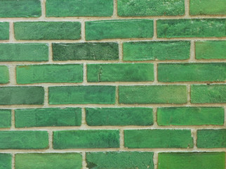 Green brick wall