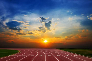 Foto op Canvas Athlete Track or Running Track with nice scenic © subinpumsom