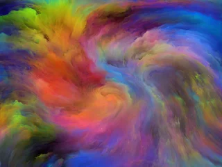Foto auf Acrylglas Gemixte farben Kuss der Farbbewegung