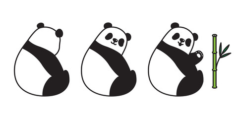 Bear vector panda icon Polar Bear logo bamboo cartoon character illustration doodle © CNuisin
