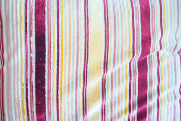 Stripe pattern red and yellow pillow