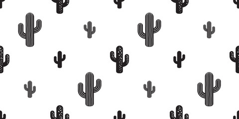 cactus seamless pattern vector flower isolated plant garden Desert botanica summer background repeat wallpaper - obrazy, fototapety, plakaty