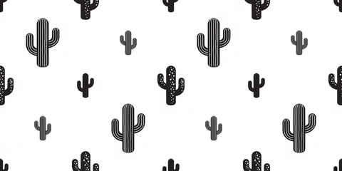 Foto op Canvas cactus seamless pattern vector flower isolated plant garden Desert botanica summer background repeat wallpaper © CNuisin