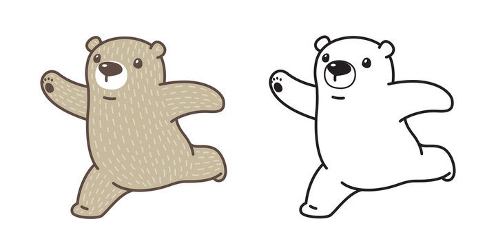 Bear vector Polar Bear icon logo run cartoon character illustration doodle