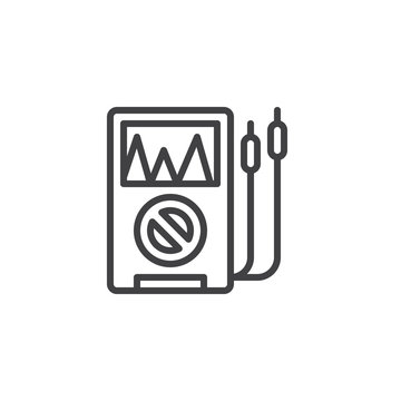Voltmeter outline icon. linear style sign for mobile concept and web design. Multimeter simple line vector icon. Symbol, logo illustration. Pixel perfect vector graphics