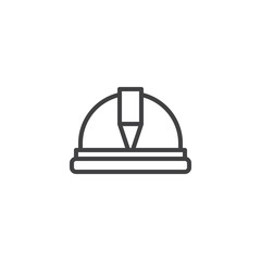 Safety helmet outline icon. linear style sign for mobile concept and web design. Hard hat simple line vector icon. Symbol, logo illustration. Pixel perfect vector graphics