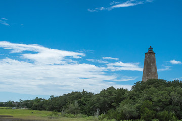 Fototapeta na wymiar Bald Head Island lighthouse