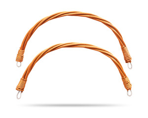 Basket handle isolated on white background. ( Clipping path )