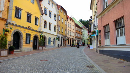 Buildings in Ljubljana in Slovenia