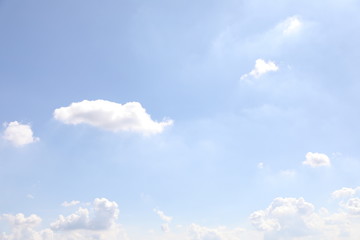 Fototapeta premium Cloudy blue sky abstract background, blue sky background with tiny clouds