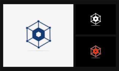 hexagon tech geometric logo