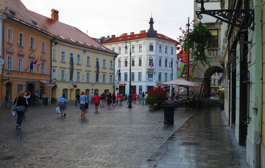 Naklejka premium Buildings in Ljubljana in Slovenia