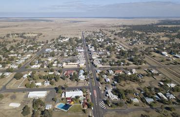  aerial view of the Queensland town of  Mitchell.