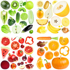 Collection of color fruits and vegetables