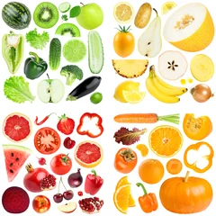 Zelfklevend Fotobehang Collection of color fruits and vegetables © seralex
