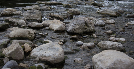 Naklejka na ściany i meble Stone trail from one river shore to another