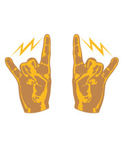 2 hände hand finger heavy metal hard rock konzert musik party blitz symbol anschließen anschluss kabel strom elektro leitung starkstrom gefahr energie watt clipart